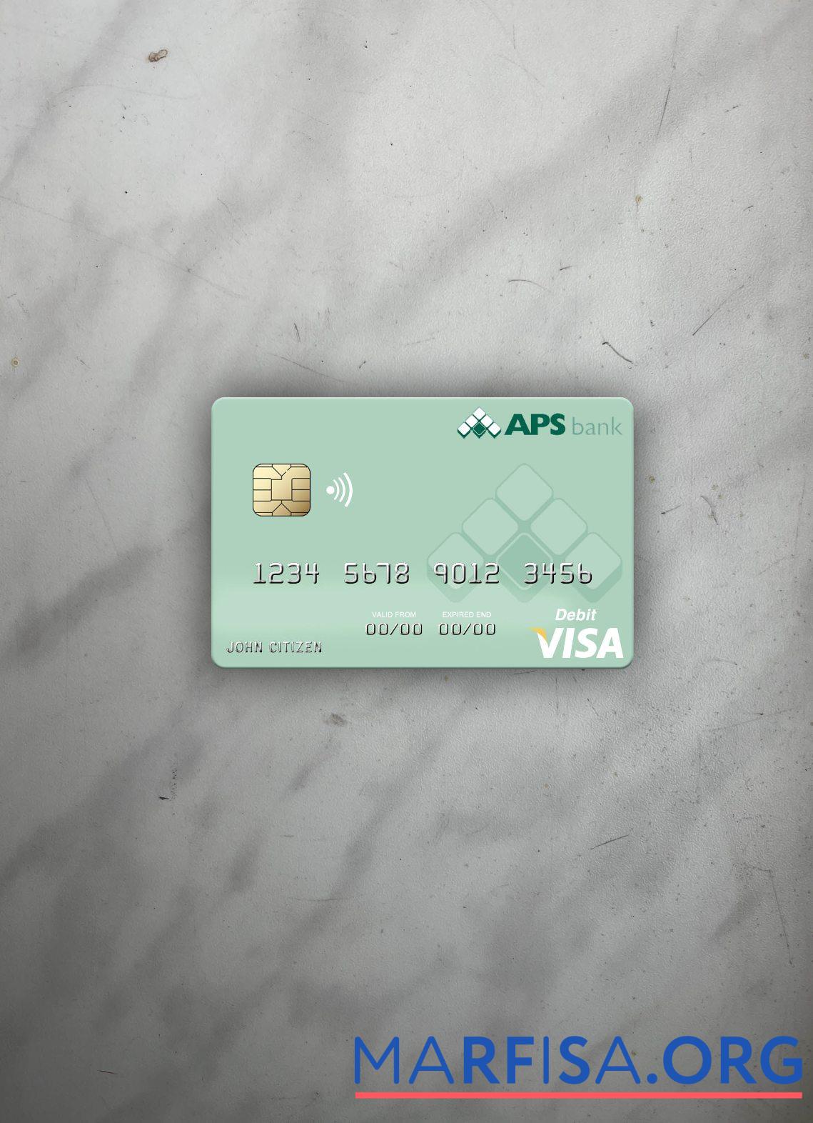 Downloadable Malta APS Bank Limited visa debit card photolook front template